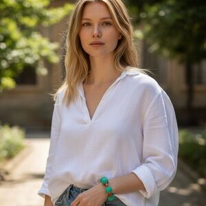 Handmade 7” Mint Green Corded Balls/Coral Beaded Stretchy Bracelet